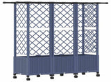 Raised Bed with Trellis and Roof Grey 163.5 x 40 x 142 cm PP 3423126