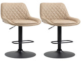 Retro Bar Stools Set of 2, Adjustable Kitchen Stool, Upholstered Bar Chairs with Back, Swivel Seat, T3398P328173