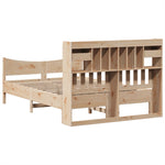 ZNTS Bed Frame without Mattress 140x200 cm Solid Wood Pine 3323377