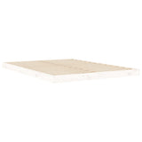 Bed Frame without Mattress White 135x190 cm Double Solid Wood Pine 823470