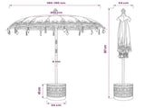 Balinese Parasol with Base 260 190 x 190 x 295 cm Red and Brown 3433024