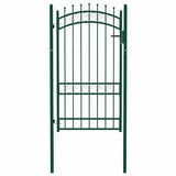 Fence Gate EMMEN with Spikes Steel 103x134.5 cm Green 146376