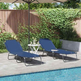 Folding Sun Lounger 2 pcs Blue 188 x 57 x 86.5 cm Polyester 42003146