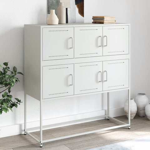 ZNTS Sideboard White 100.5x39x107 cm Steel 846601