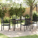 Garden Dining Set 5 pcs Black Powder-Coated Steel 3379166