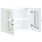 Kitchen Wall Cabinet with Glass Door Lucca High Gloss White Engineered Wood 853849