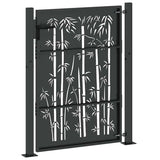 Garden Gate with Lock Black 110 x 130 cm Powder-Coated Steel 42015895