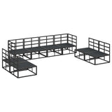 Garden Sofa Set with Cushion 8 pcs Black Aluminium 3378852