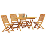 Garden Dining Set Folding 5 pcs Brown Solid Acacia Wood 3375710