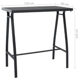 Garden Bar Set Black Tempered glass, steel, textilene Large 3073579