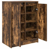 Shoe Cabinet Smoked Oak 57x34x76 cm Engineered Wood 861872