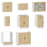8 Piece Kitchen Cabinet Set Porto Sonoma Oak Engineered Wood 3314844
