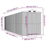 Garden Shed Light Grey 192x772x223 cm Galvanised Steel 3147445