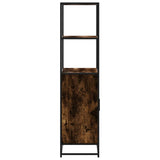 Highboard Smoked Oak 68x35x139 cm Engineered Wood and Metal 849051