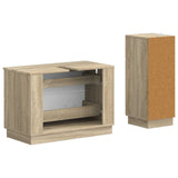 2 Piece Bathroom Cabinet Set HOORN Sonoma Oak Engineered Wood 3417713