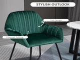 Modern Arm Chair Upholstered Accent Chair with Metal Base for Living Room Green T3398P328181