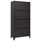 Locker Cabinet Anthracite and Red 90x45x180 cm Steel 339801