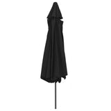 Garden Parasol Black Metal, Polyester Large Tiltable 47384