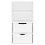 ZNTS Side Cabinet with Drawers ODDA White 40x24x79 cm Solid Wood Pine 4103594