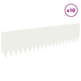 Lawn Edging 10 pcs 103 x 25 cm Steel White 8008394