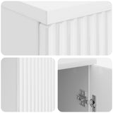 Desk High Gloss White 142.5 x 50 x 75 cm Engineered Wood 3414625