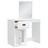 Dressing Table with LED Lights White 90x42x132.5 cm 834970