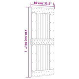 Sliding Door with Hardware Set 80x210 cm Solid Wood Pine 3203261
