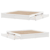 Bed Frame without Mattress White 200x200 cm Solid Wood Pine 3301671
