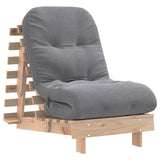 Futon Sofa Bed with Mattress 60x206x11 cm Solid Wood Pine 846746