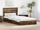 Storage Bed with Drawer Smoked Oak 75 x 190 cm Engineered Wood 3411607