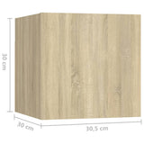 Bedside Cabinets 2 pcs Sonoma Oak 30.5x30x30 cm Engineered Wood 3079716