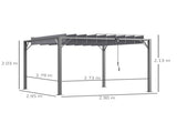 3 x 3 Outdoor Pergola with Retractable Roof, Aluminium Louvered Patio Gazebo Canopy for Lawn T3398P323905