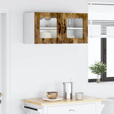 Wall Glass Cabinet PORTO Smoked Oak 80 x 31 x 40 cm 885300