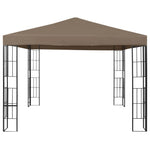 ZNTS Gazebo with LED String Lights 3x3 m Taupe 3070324