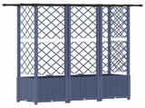 Raised Bed with Trellis and Roof Grey 163.5 x 40 x 138 cm PP 42032573
