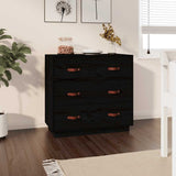 Sideboard Black 80x40x75 cm Solid Wood Pine 820111