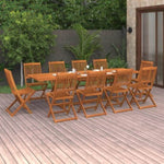 ZNTS 11 Piece Garden Dining Set 280x90x75 cm Solid Wood Acacia 3086992