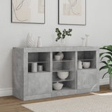 Sideboard with LED Lights Concrete Grey 123x37x67 cm 3209082