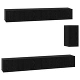 Wall TV Cabinet 3 pcs 100 x 30 x 30 cm Black Oak 3393346