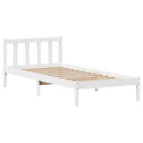 Bed Frame without Mattress White 90x200 cm Solid Wood Pine 3301470