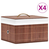 Bamboo Storage Boxes 4 pcs Brown 320768
