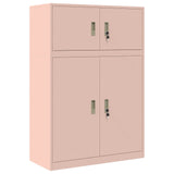 Storage Cabinet 2 pcs Pink 90 x 40 x 130 cm Steel Lockable 3438640