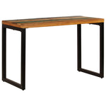 ZNTS Dining Table 115x55x76 cm Solid Reclaimed Wood and Steel 247332