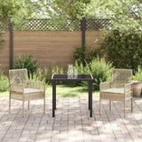 Garden Chair 2 pcs Beige 55 x 53 x 85 cm Poly Rattan 42003449