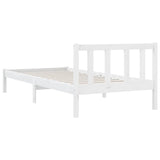 810073 Bed Frame without Mattress White Solid Wood 100x200 cm