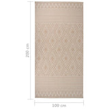 Outdoor Flatweave Rug 100x200 cm Brown Stripes 340864