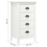 Sideboard Hill White 46x35x80 cm Solid Pine Wood 288912
