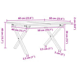 Coffee Table X-Frame 60x60x40 cm Solid Wood Pine and Steel 3282682