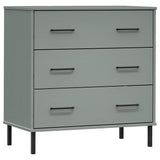 Sideboard with 3 Drawers Grey 77x40x79.5 cm Solid Wood OSLO 350980