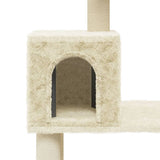 Cat Tree with Sisal Scratching Posts Cream 147 cm 171476